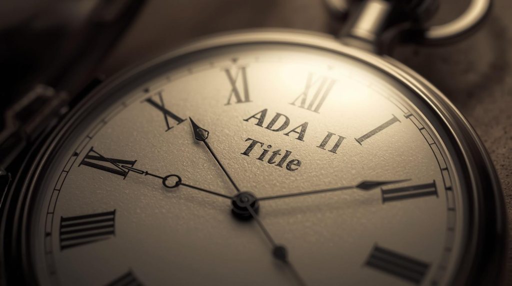 Stop Watch with ADA Title II written on the face.