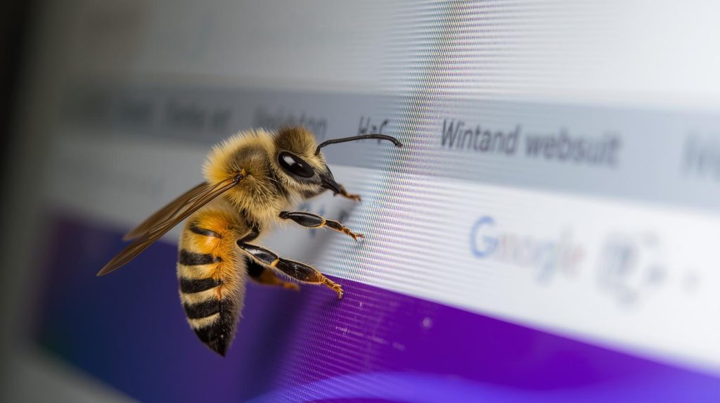 A bee on a website