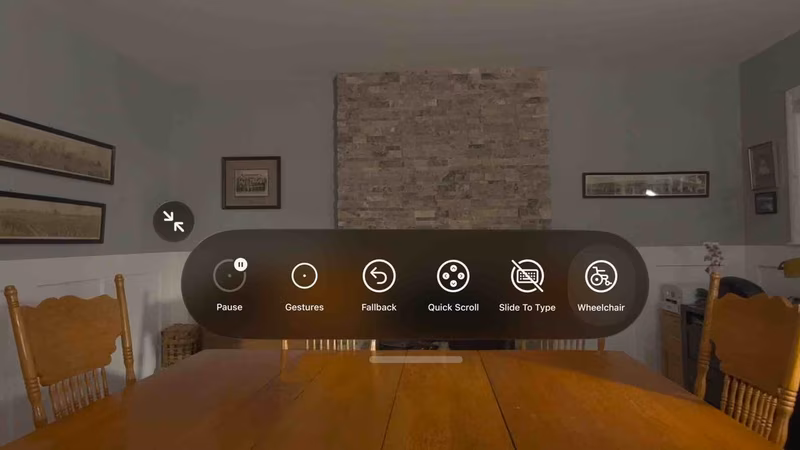 A screenshot showing Apple's new AI-powered accessibility features, eye-tracking controls for wheelchair users.