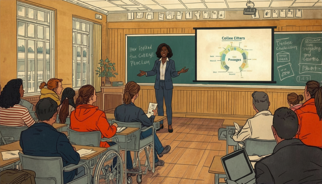 A teacher prsenting to students.