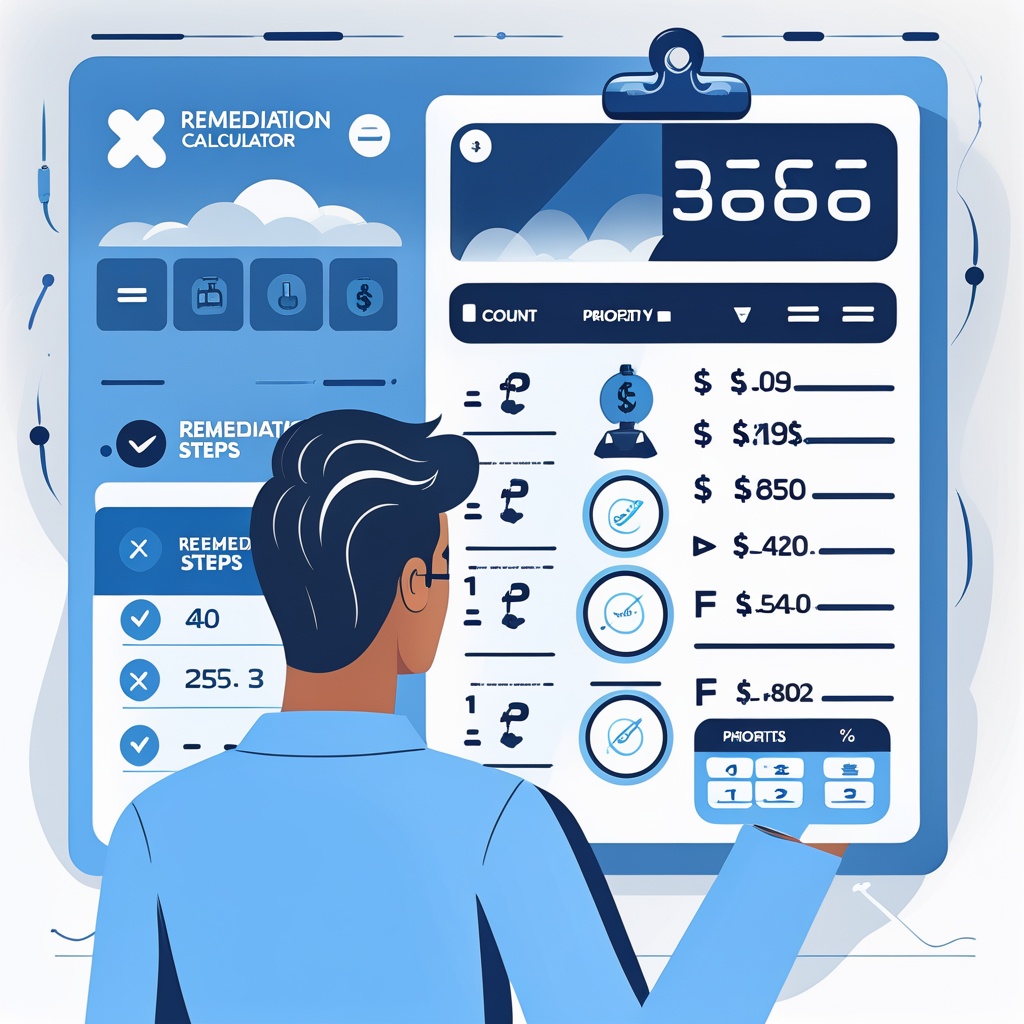 Illustration of a person working with a calculator